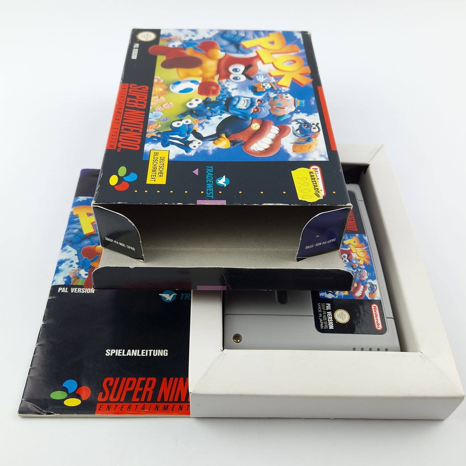 Super Nintendo Spiel : PLOK - Modul Anleitung OVP cib / SNES PAL NOE/SFRG