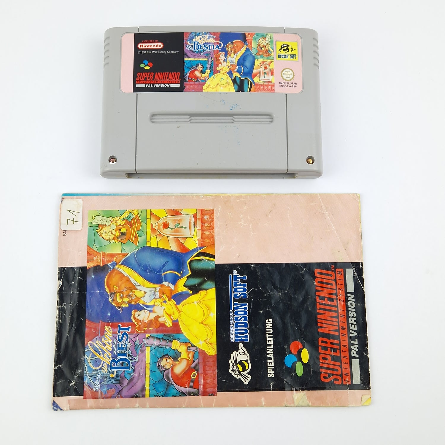 Super Nintendo Spiel : Die schöne und das Biest - Modul Anleitung OVP SNES NOE