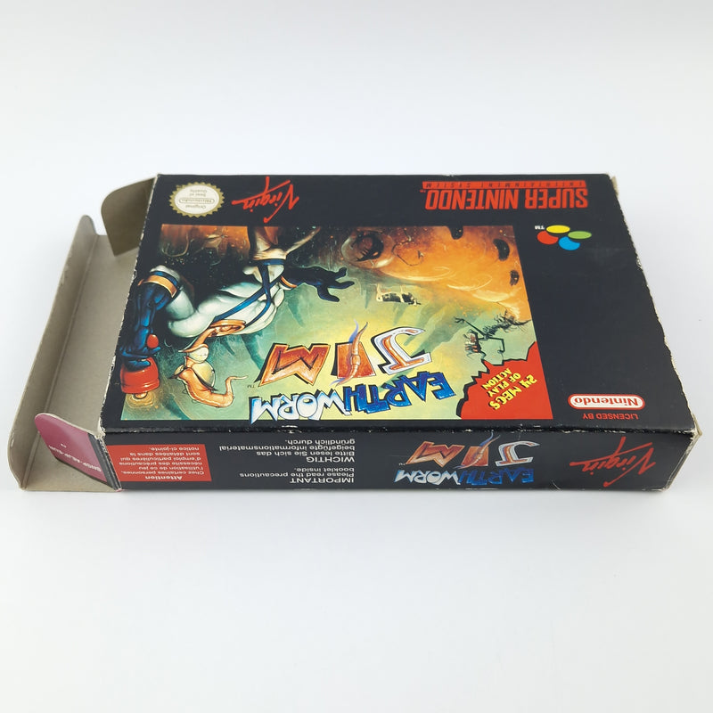 Super Nintendo Game: Earthworm Jim - Module Instructions OVP cib / SNES PAL EUR