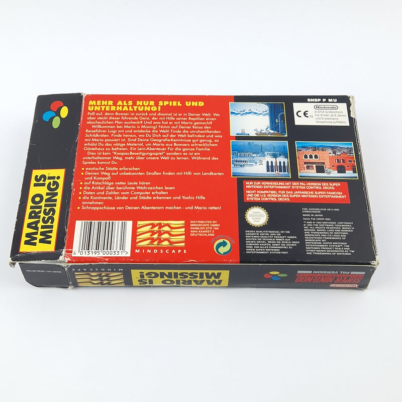 Super Nintendo Spiel : Mario is Missing - Modul Anleitung OVP cib / SNES