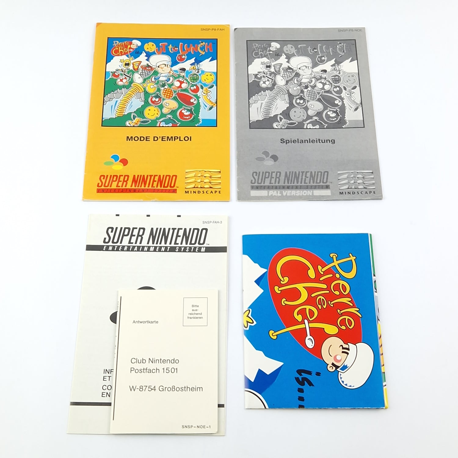 Super Nintendo Game: Pierre le Chef is out to Lunch - Module Instructions OVP SNES