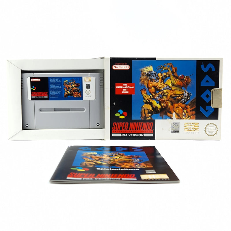 Super Nintendo Spiel : GODS - Modul Anleitung OVP / SNES PAL NOE