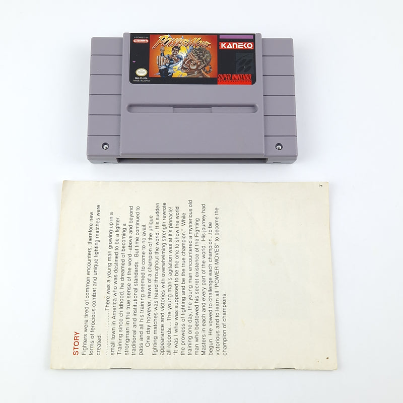 Super Nintendo Game: Power Moves - Module Instructions OVP cib / SNES NTSC USA