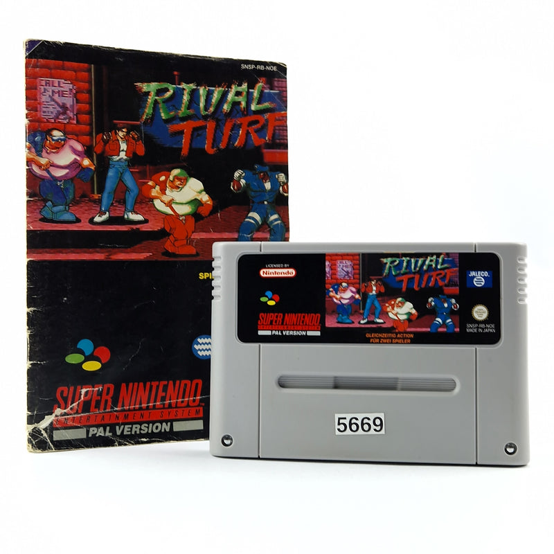 Super Nintendo Spiel : Rival Turf + Anleitung - Modul / Cartridge / Manual SNES