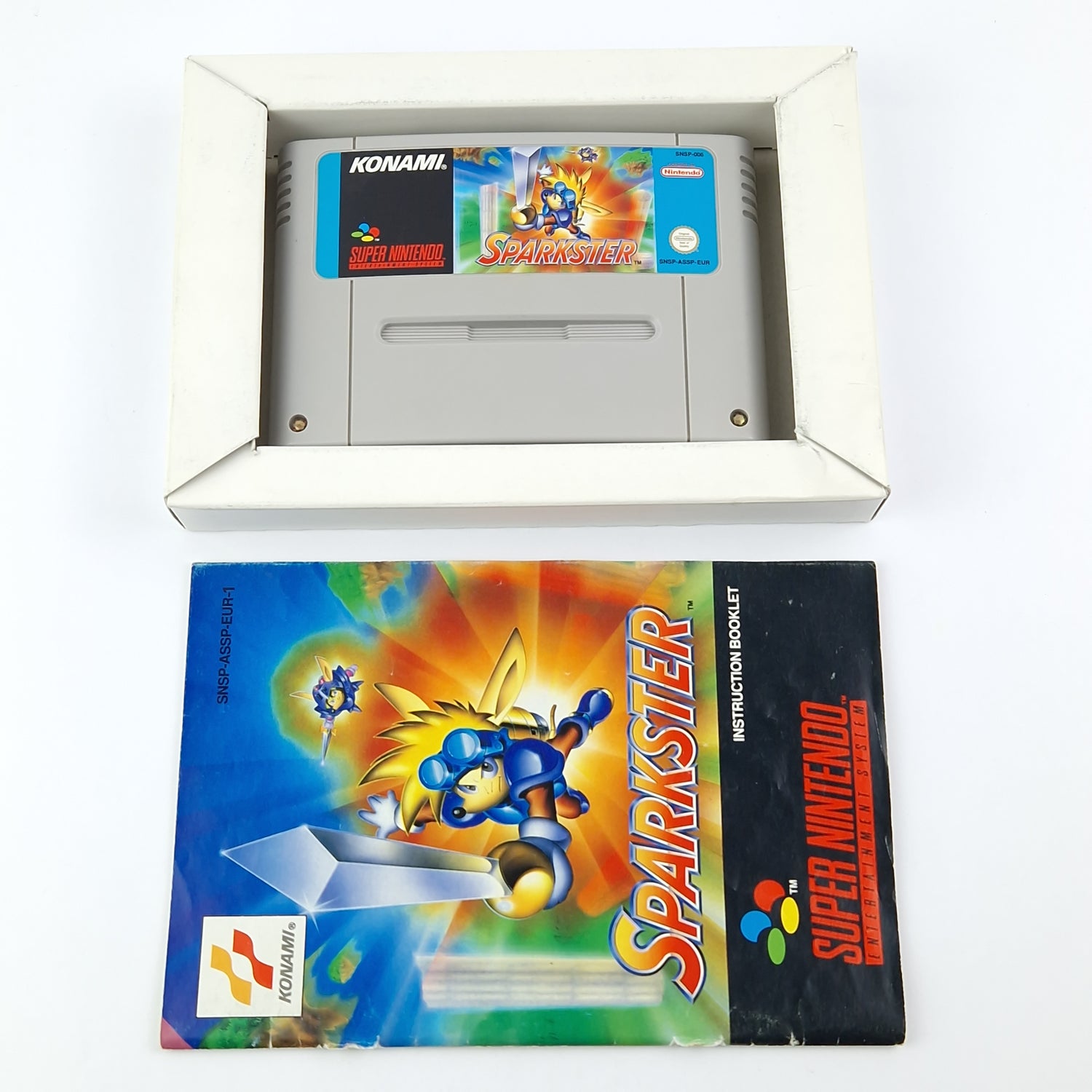 Super Nintendo Spiel : Sparkster + Anleitung - Modul / Cartridge / Manual  SNES