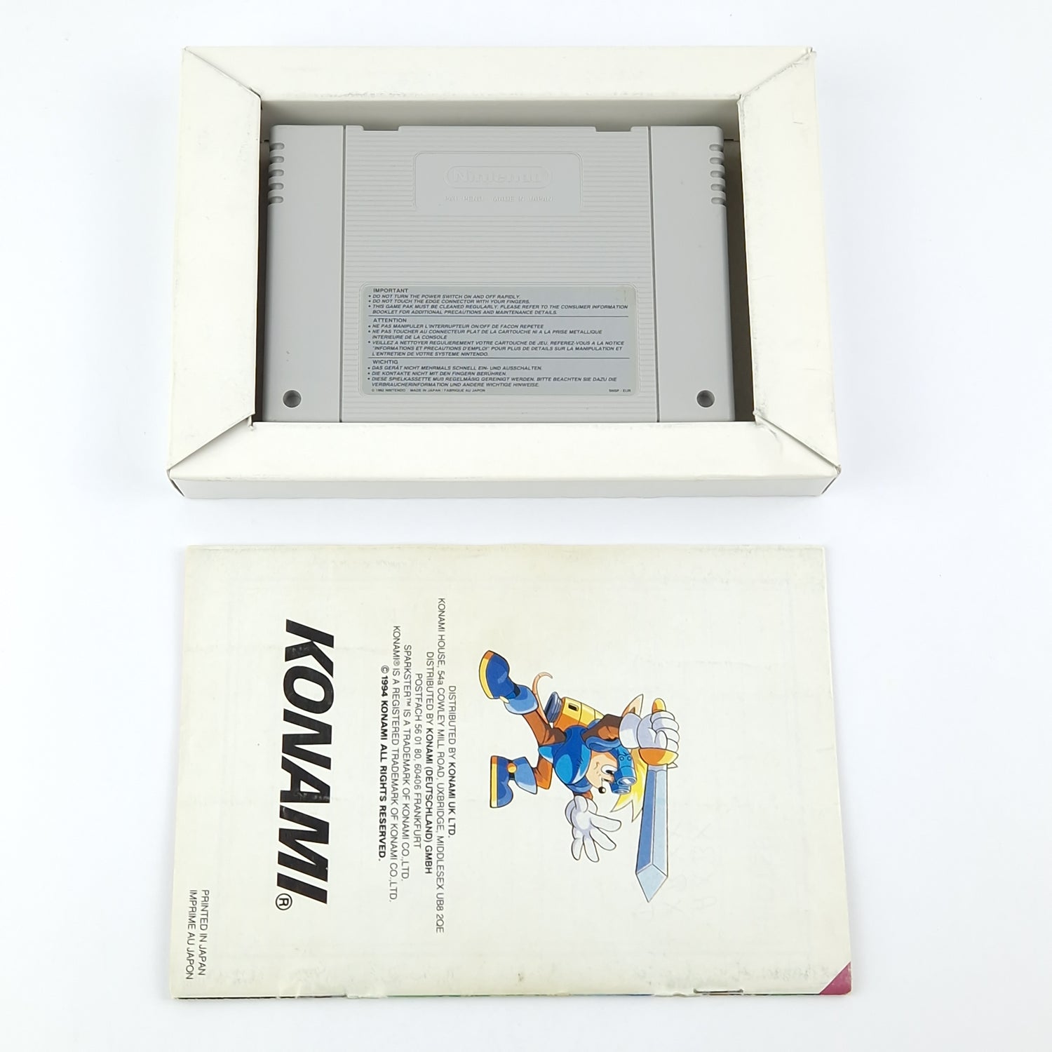 Super Nintendo Spiel : Sparkster + Anleitung - Modul / Cartridge / Manual  SNES