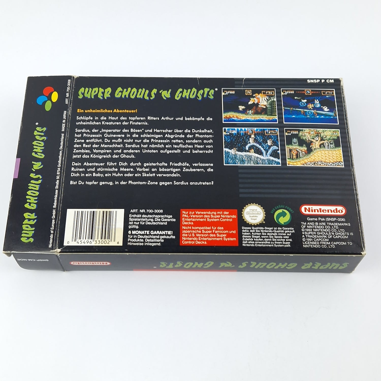 Super Nintendo Game: Super Ghouls n Ghosts - Module Instructions OVP cib SNES NOE
