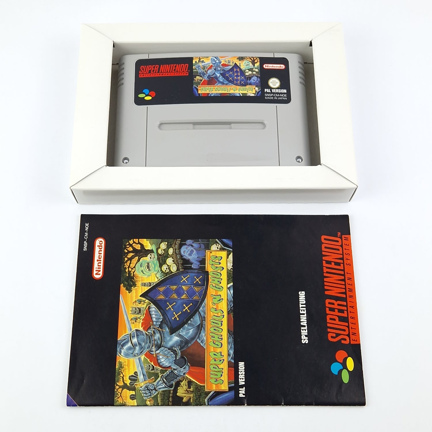 Super Nintendo Game: Super Ghouls n Ghosts - Module Instructions OVP cib SNES NOE