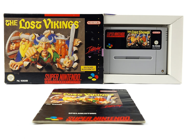 Super Nintendo Spiel : The Lost Vikings - Modul Anleitung OVP cib SNES NOE