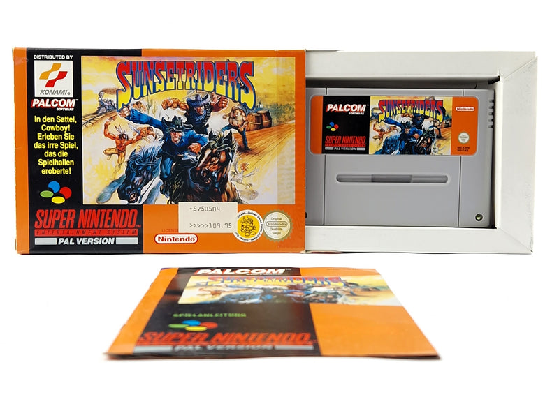 Super Nintendo Spiel : Sunsetriders - Modul Anleitung OVP cib / SNES PAL NOE
