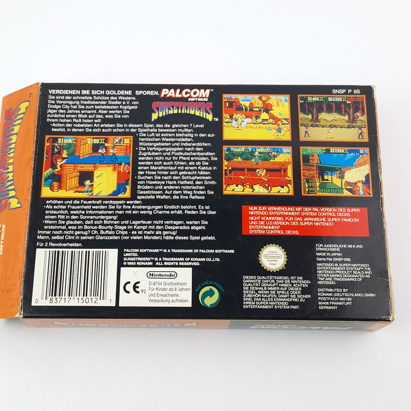 Super Nintendo Spiel : Sunsetriders - Modul Anleitung OVP cib / SNES PAL NOE