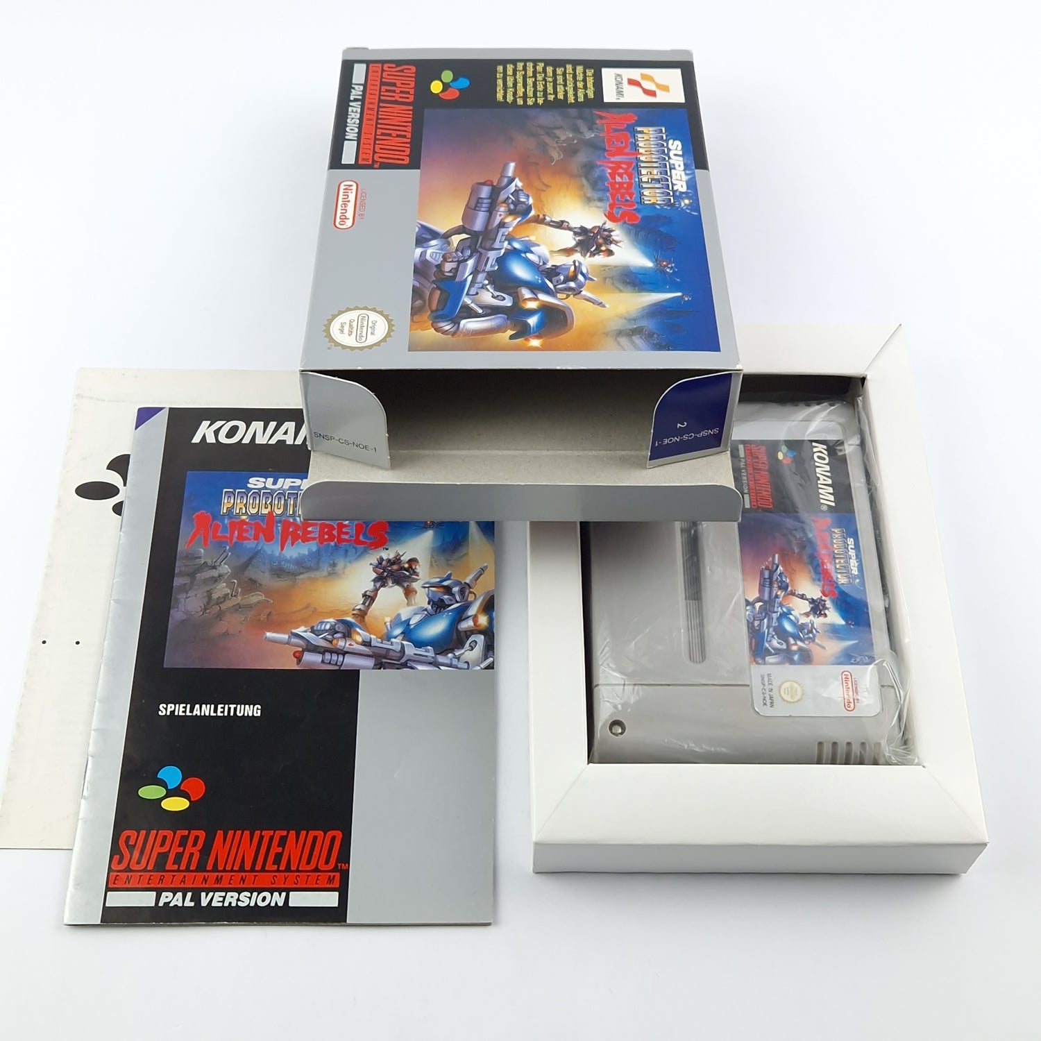 Super Nintendo Spiel : Super Probotector Alien Rebels - Modul Anleitung OVP SNES