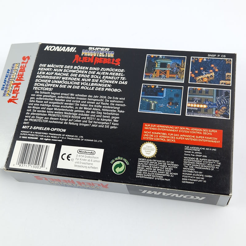 Super Nintendo Spiel : Super Probotector Alien Rebels - Modul Anleitung OVP SNES