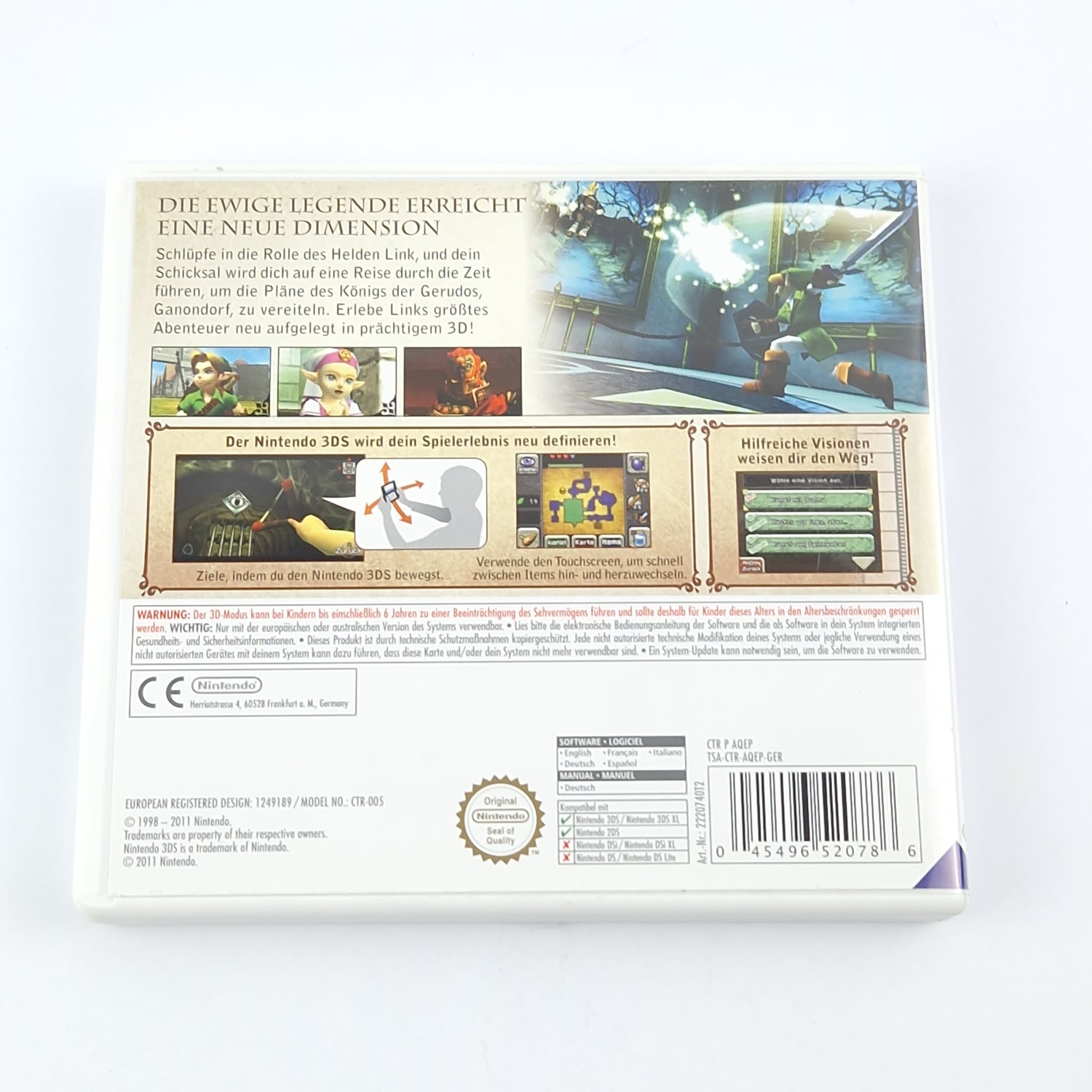 Nintendo 3DS Spiel : Zelda Ocarina of Time 3D - Modul Anleitung OVP / 3 DS 2DS