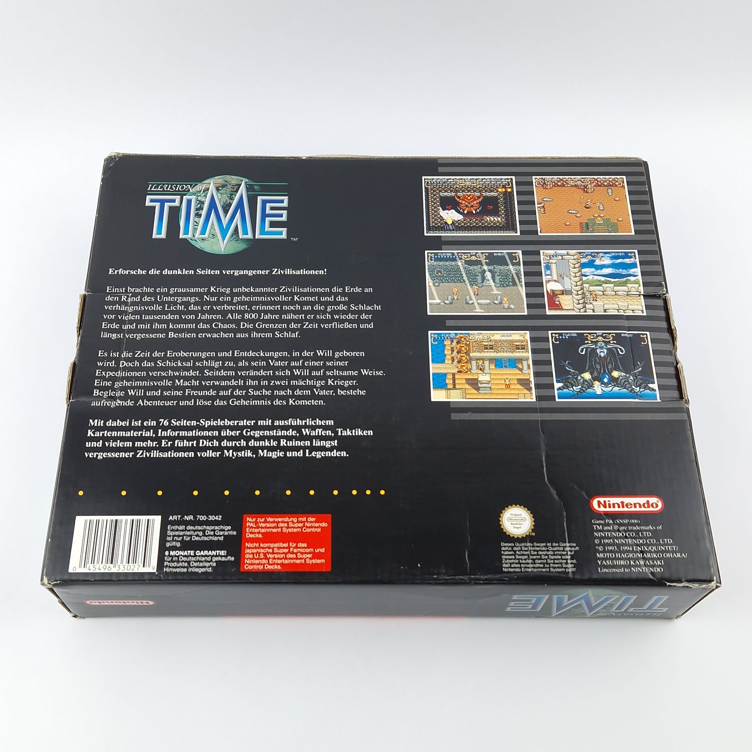 Super Nintendo game: iLLusion of Time - Module game advisor OVP / SNES PAL NOE