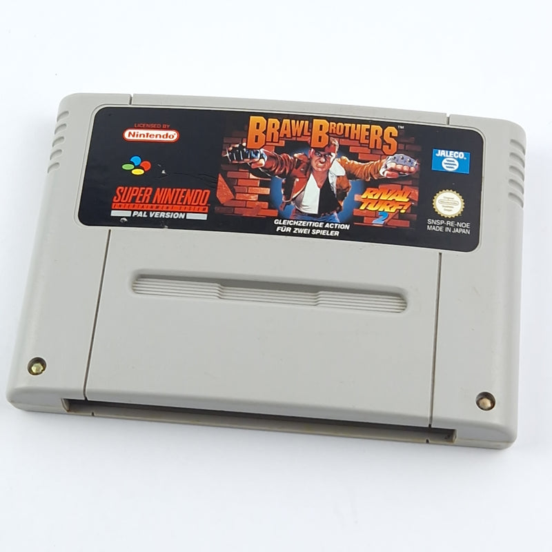 Super Nintendo Game: Brawl Brothers Rival Turf - SNES Module Cartridge NOE