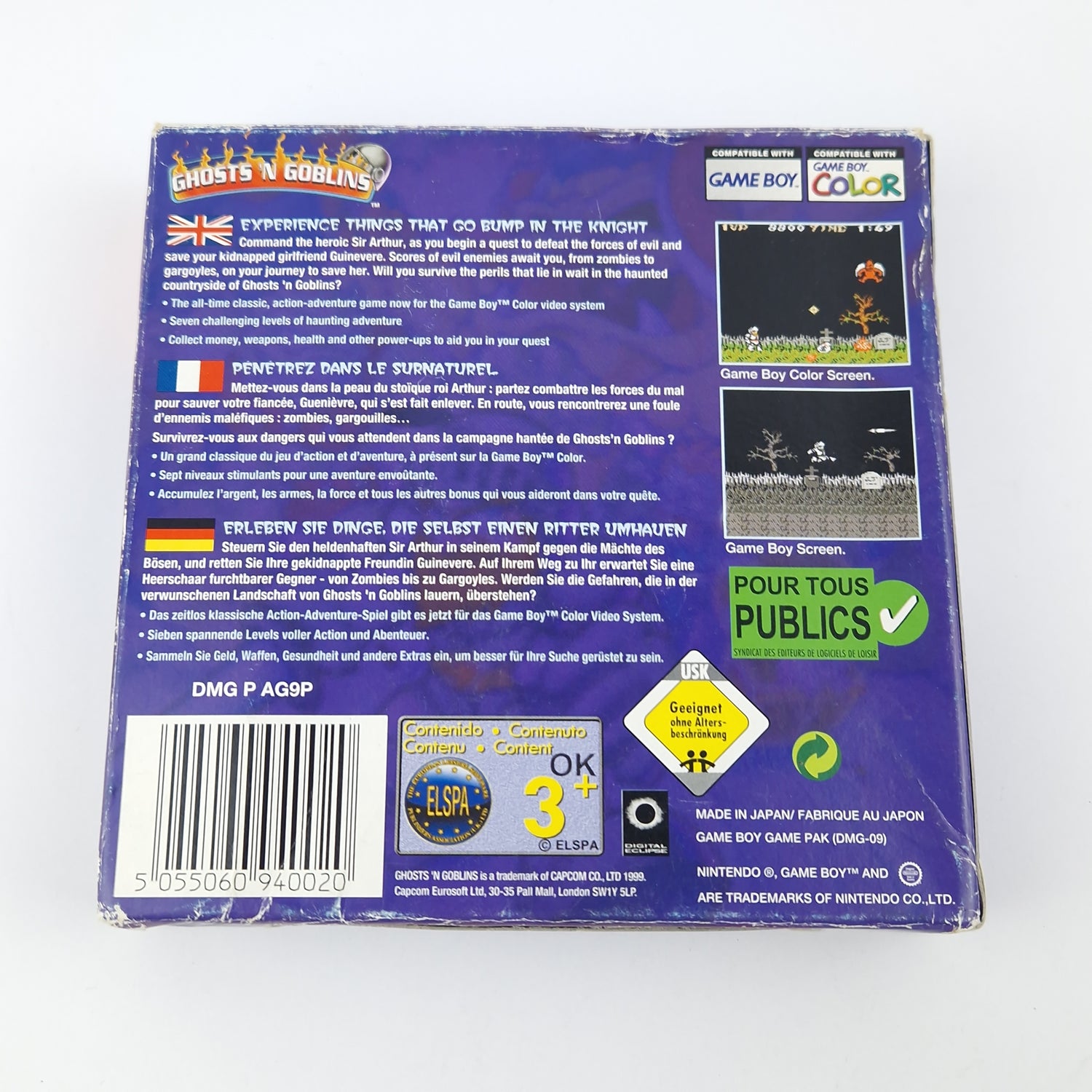 Nintendo Game Boy Color Spiel : Ghost N Goblins - Modul Anleitung OVP GBC EUR