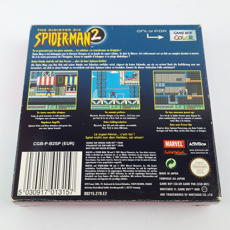 Nintendo Game Boy Color Spiel : The Sinister Six Spider-Man 2 / OVP GBC EUR