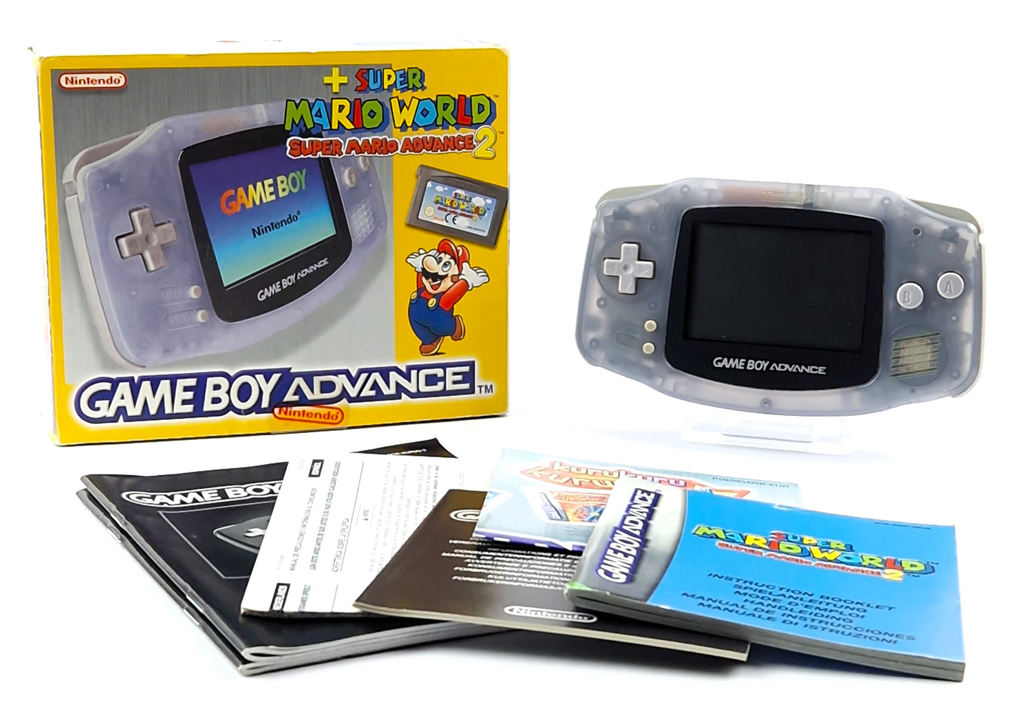 Nintendo Game Boy Advance + Super Mario World Bundle Pak OVP - PAL Console GBA