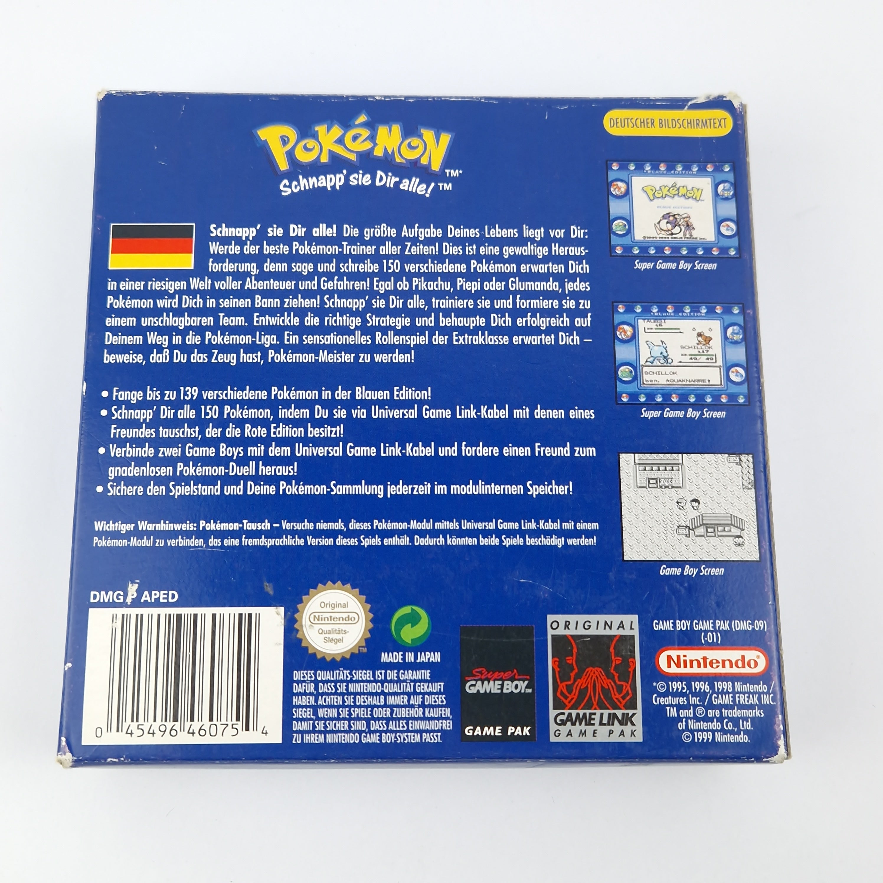 Nintendo Gameboy Spiel : Pokemon Blaue Edition - Game Boy Classic OVP NNOE