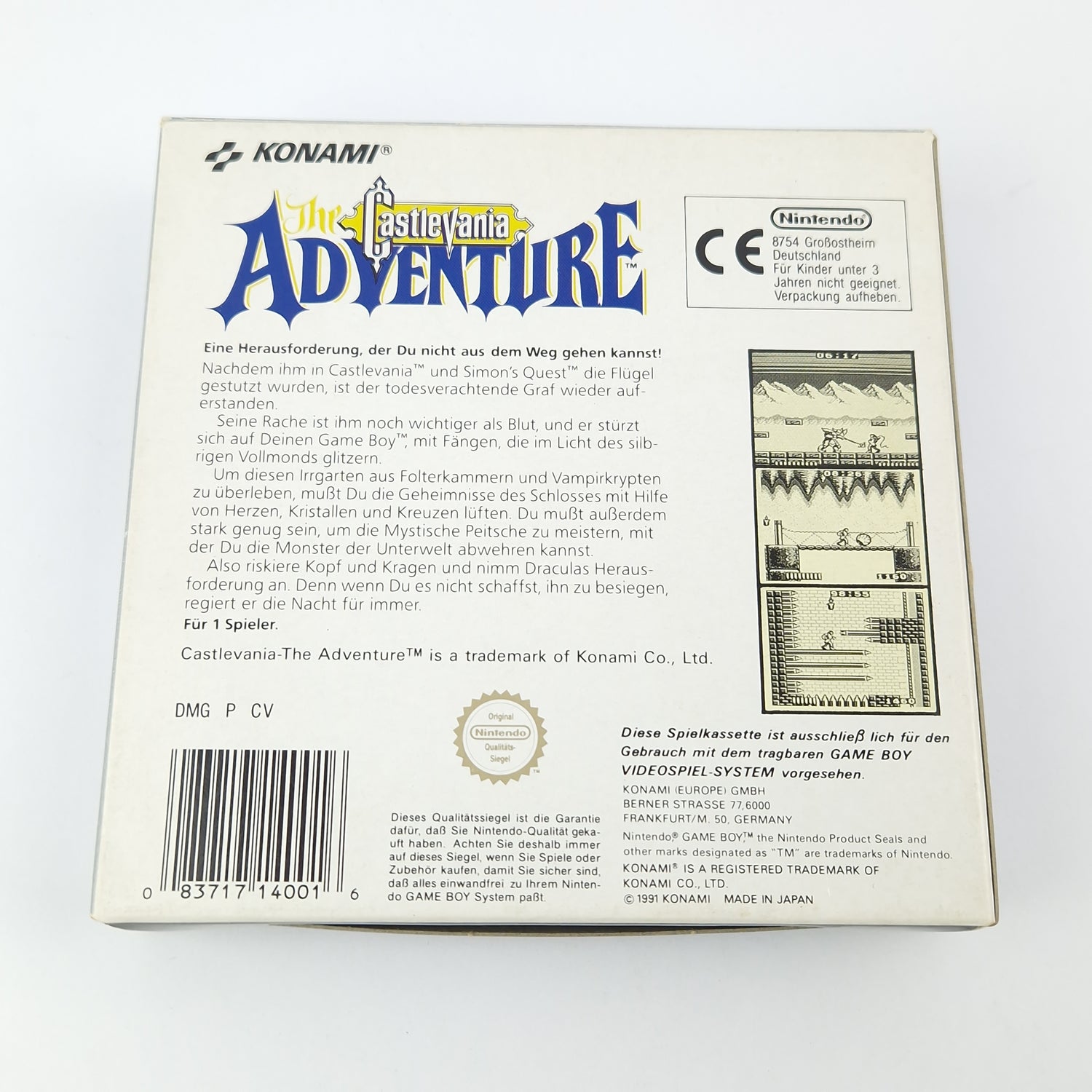Nintendo Gameboy Spiel : The Castlevania Adventure - Game Boy Classic OVP NOE
