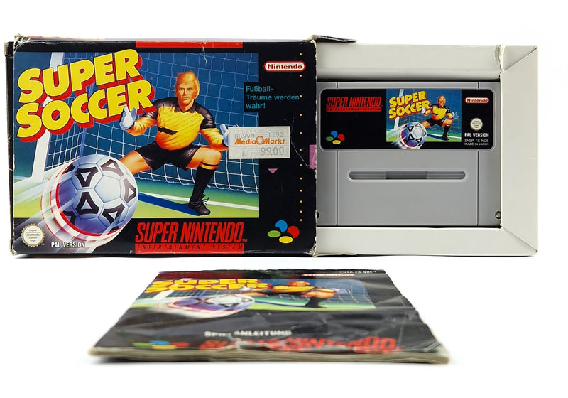 Super Nintendo Spiel : Super Soccer Fußball - Modul Anleitung OVP - SNES NOE-1