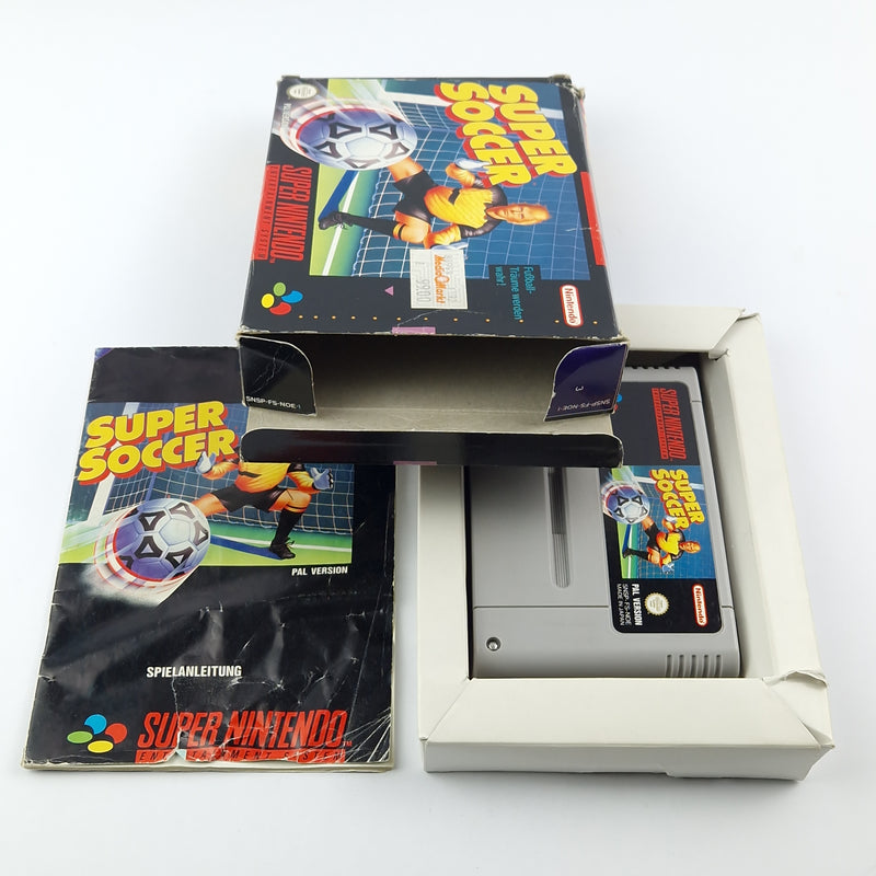 Super Nintendo Spiel : Super Soccer Fußball - Modul Anleitung OVP - SNES NOE-1