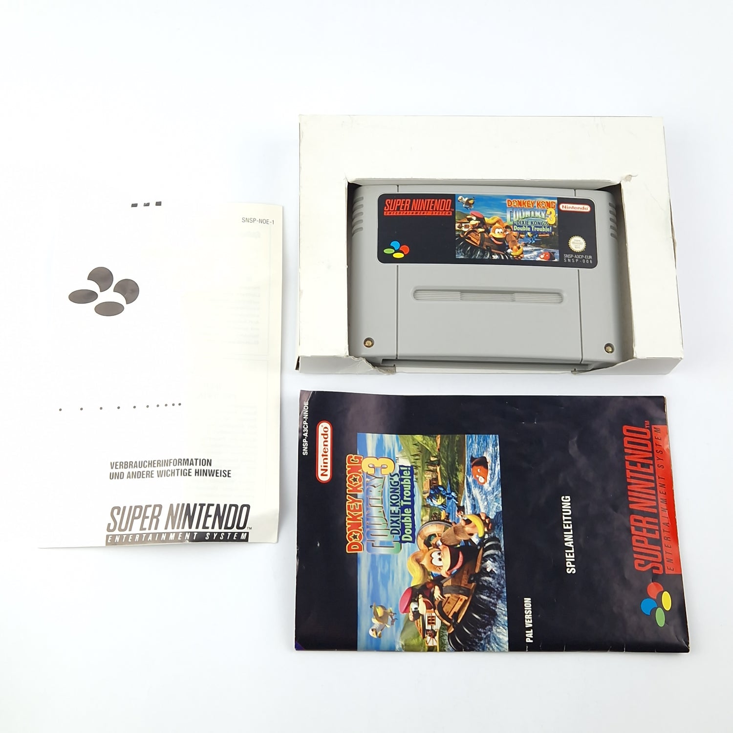 Super Nintendo Spiel : Donkey Kong Country 3 - Modul Anleitung OVP SNES PAL NOE