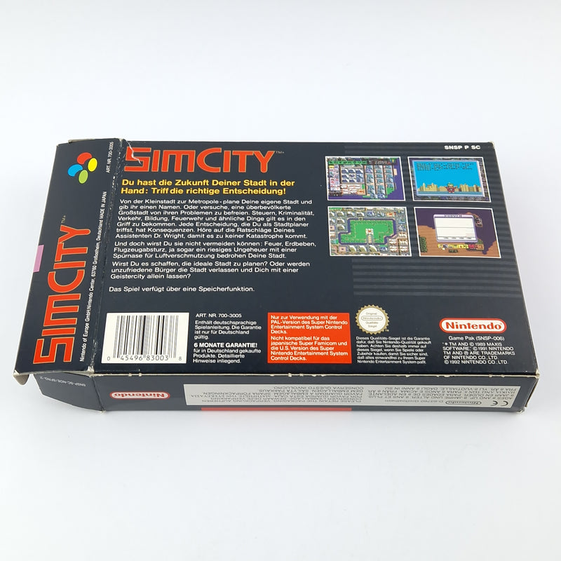 Super Nintendo Game: Sim City - Module Instructions OVP SNES PAL NOE