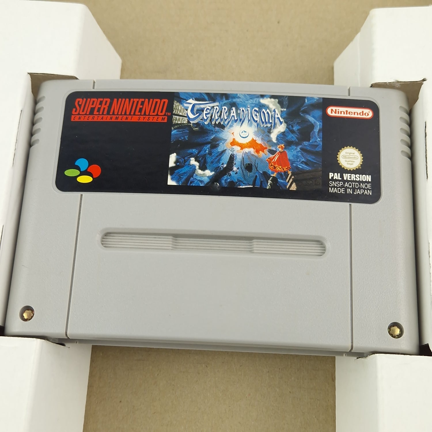 Super Nintendo Game: Terranigma - Module Instructions OVP cib Big Box SNES PAL NOE