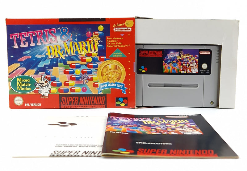 Super Nintendo Spiel : Tetris & Dr. Mario - Modul Anleitung OVP cib / SNES PAL