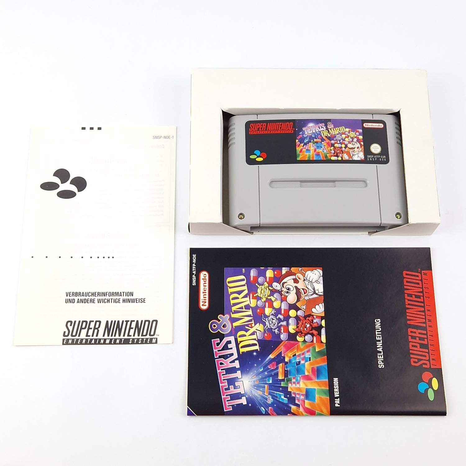 Super Nintendo Spiel : Tetris & Dr. Mario - Modul Anleitung OVP cib / SNES PAL