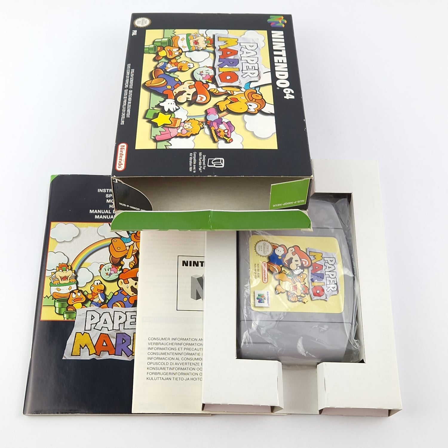 Nintendo 64 Spiel : Paper Mario - Modul Anleitung OVP cib / N64 PAL Game