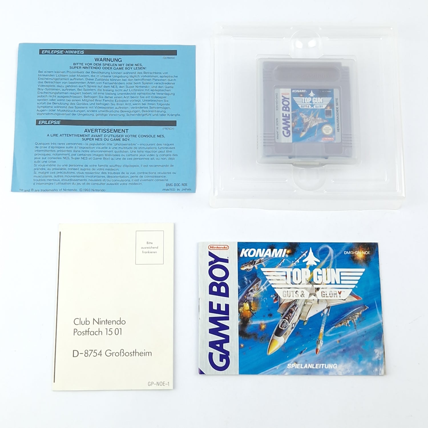 Nintendo Game Boy Game: Top Gun Guts & Glory - Module Instructions OVP cib GAMEBOY