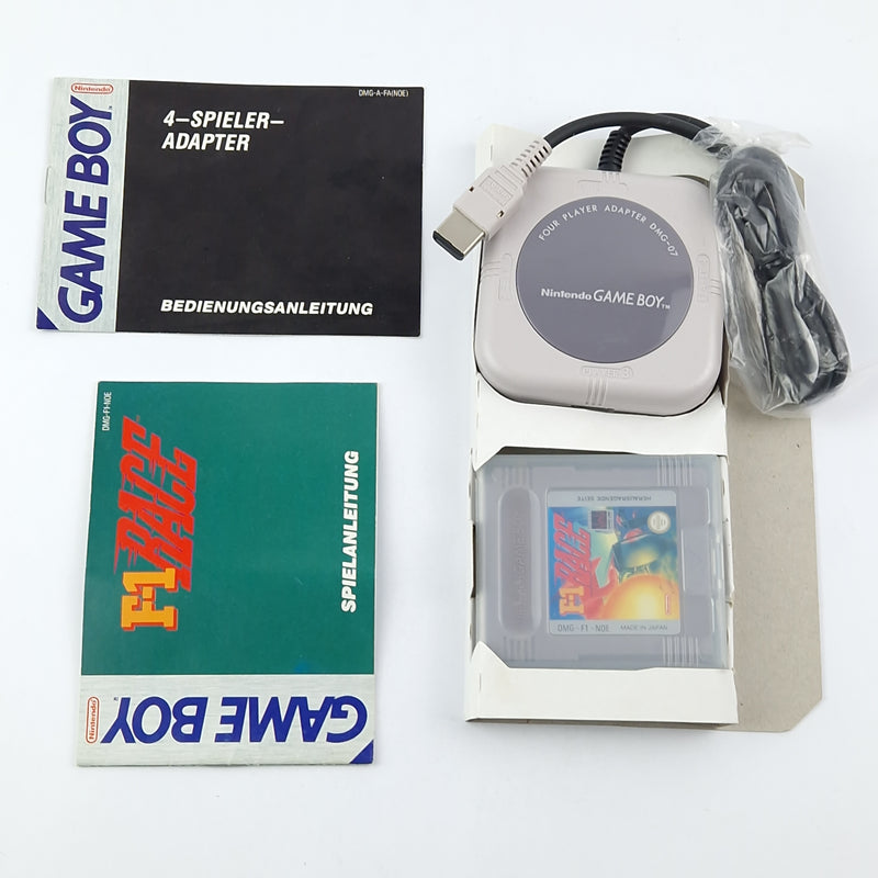 Nintendo Game Boy Spiel : F-1 Race + 4 Spieler Adapter - OVP PAL GAMEBOY