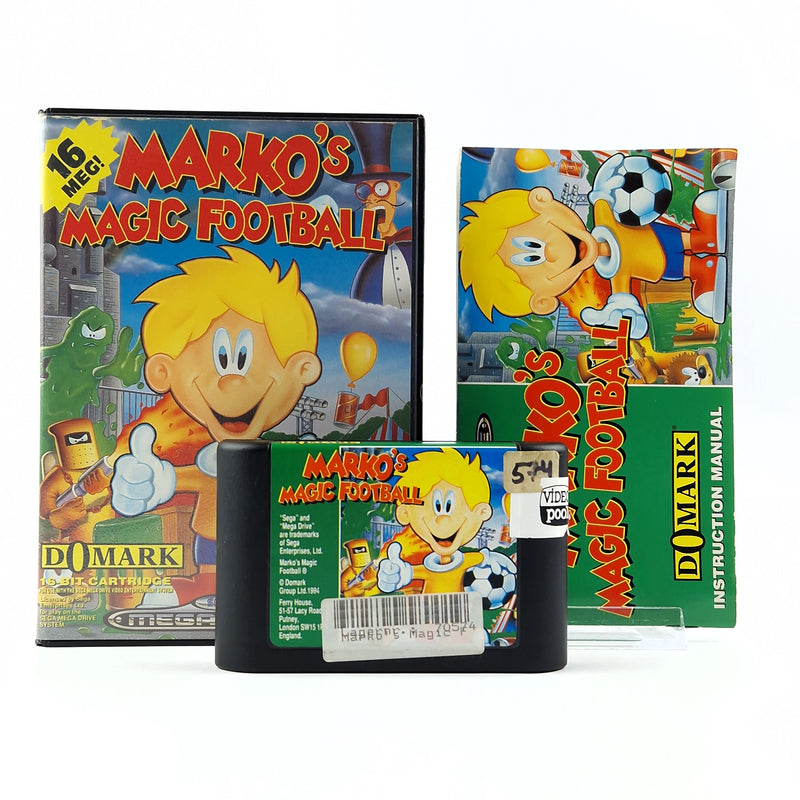 Sega Mega Drive Game: Markos Magic Football - Module Instructions OVP cib PAL