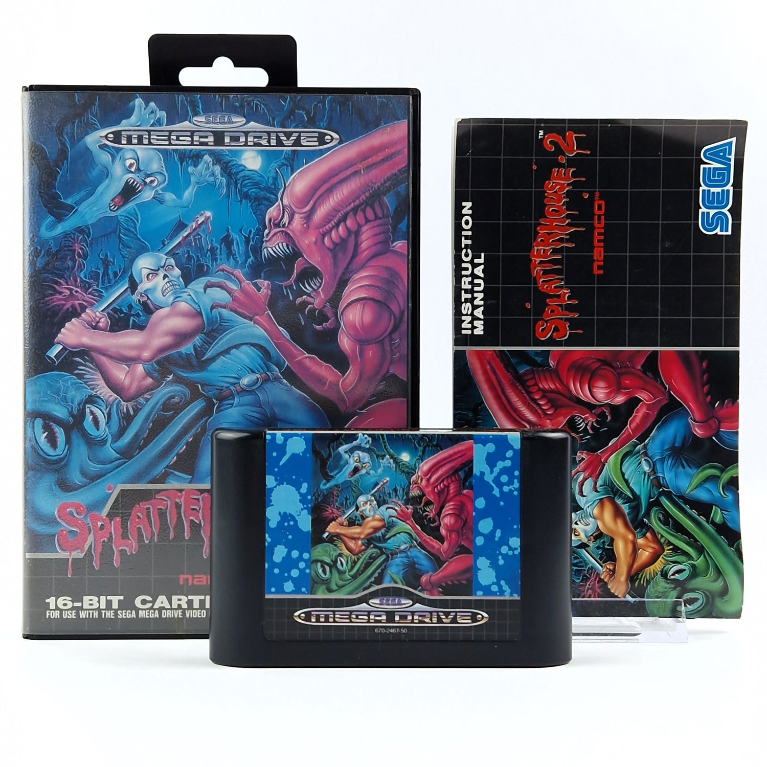 Sega Mega Drive Spiel : Splatterhouse 2 - Modul Anleitung OVP cib / PAL MD