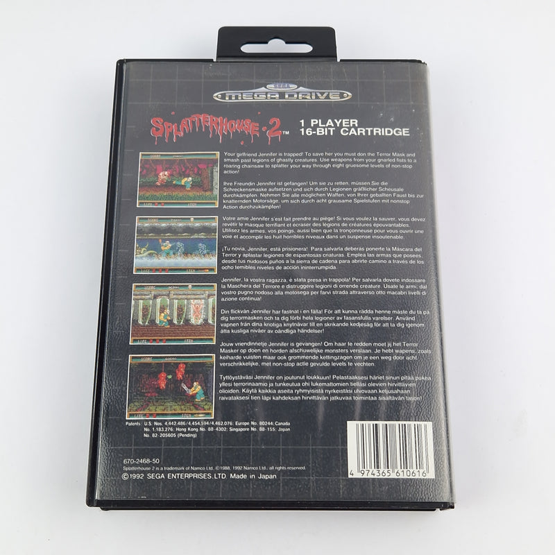 Sega Mega Drive Game: Splatterhouse 2 - Module Instructions OVP cib / PAL MD