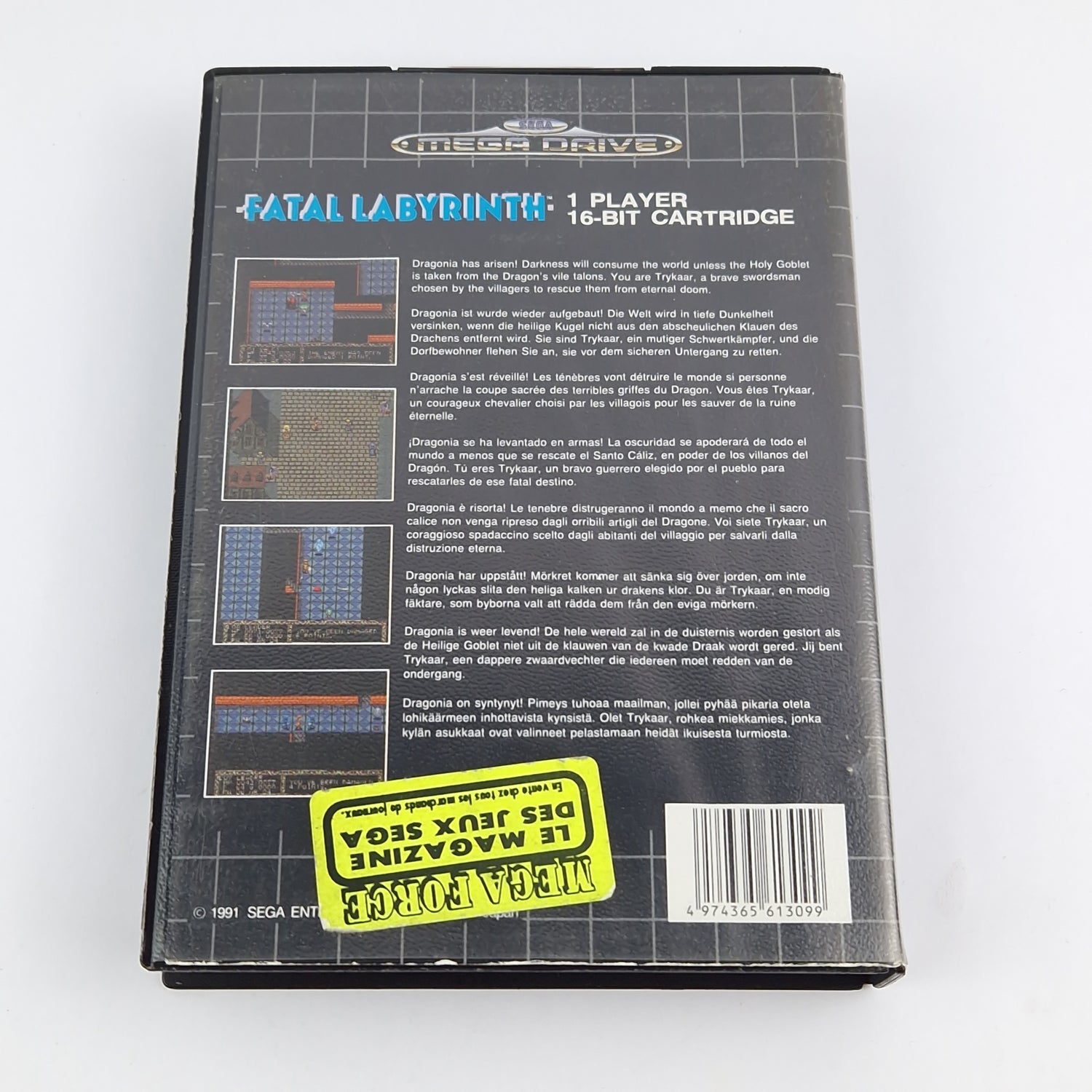 Sega Mega Drive Spiel : Fatal Labyrinth - Modul Anleitung OVP cib / PAL MD Game