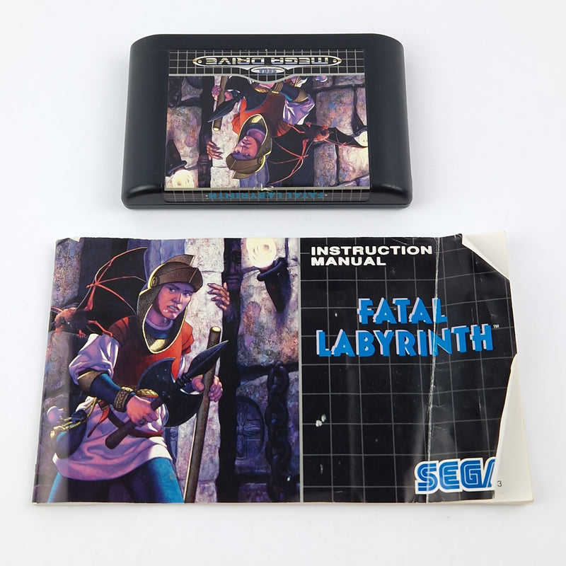 Sega Mega Drive Game: Fatal Labyrinth - Module Instructions OVP cib / PAL MD Game