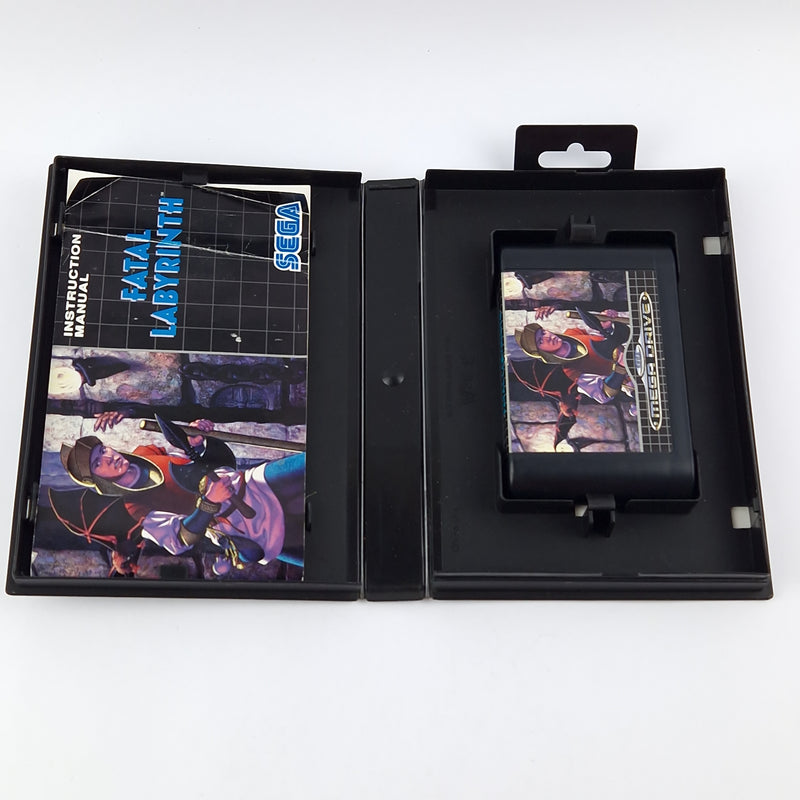 Sega Mega Drive Spiel : Fatal Labyrinth - Modul Anleitung OVP cib / PAL MD Game