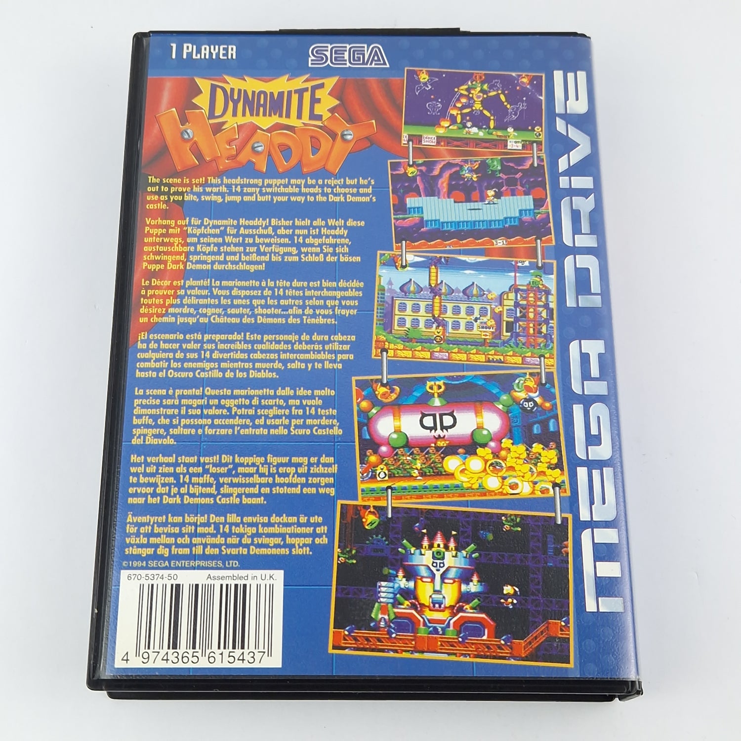 Sega Mega Drive Spiel : Dynamite Headdy - Modul Anleitung OVP cib / PAL MD