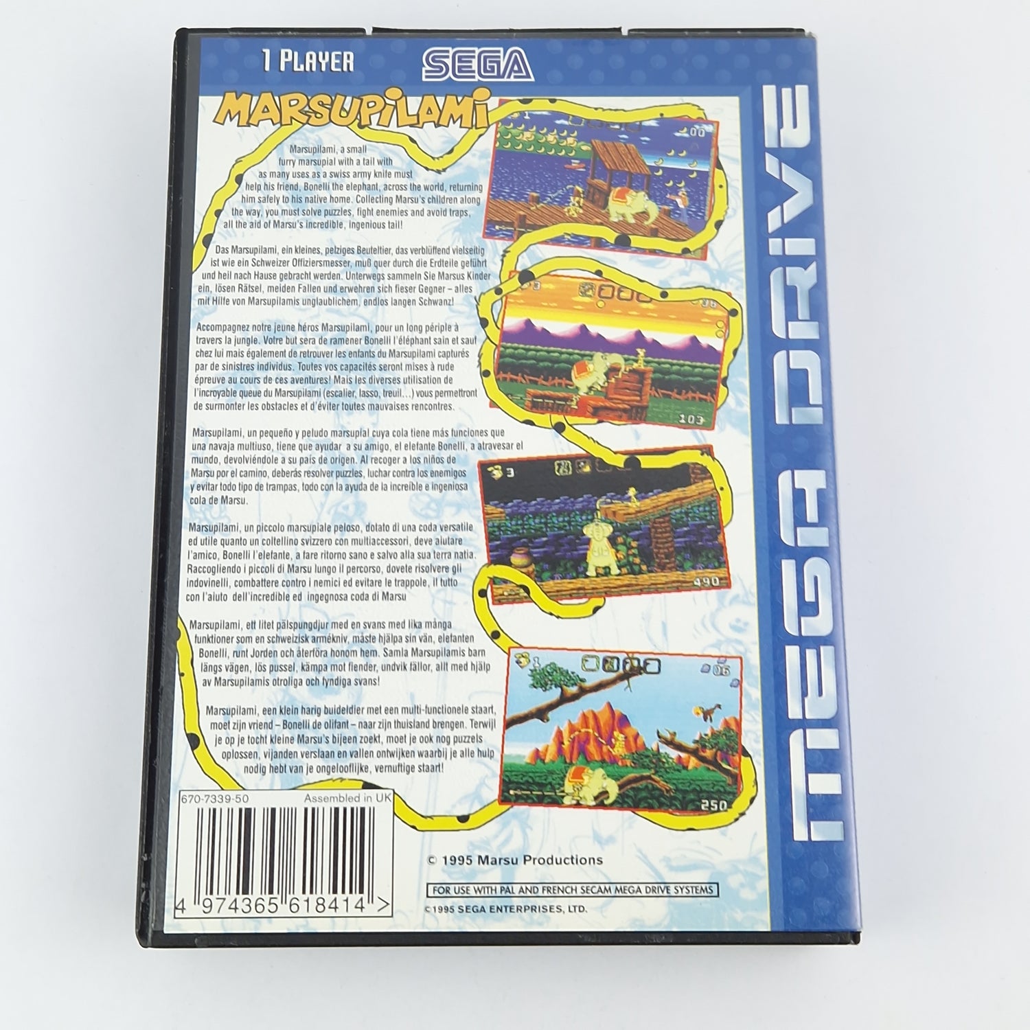 Sega Mega Drive Spiel : Marsupilami - Modul Anleitung OVP cib / PAL MD GAME