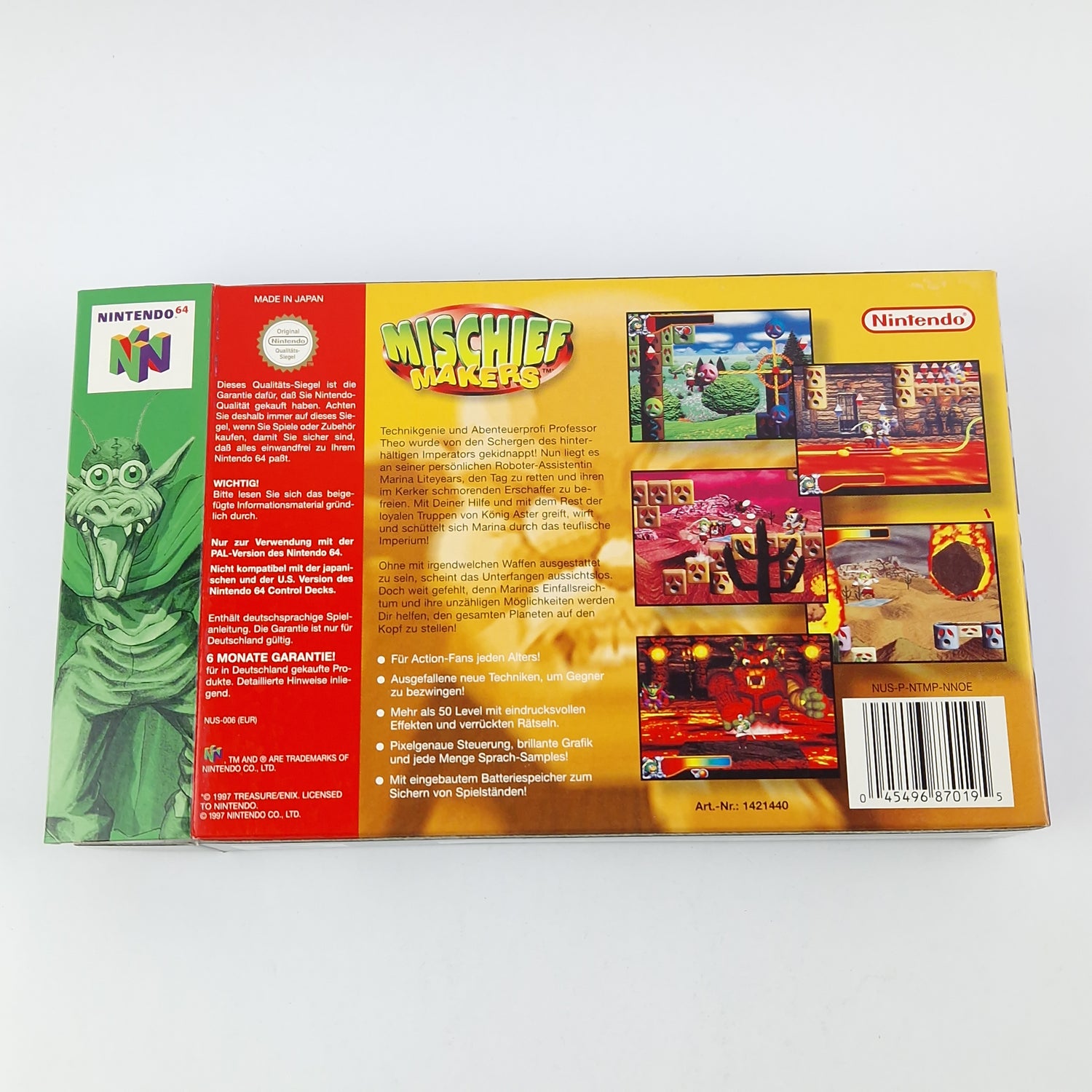 Nintendo 64 Spiel : Mischief Makers - Modul Anleitung OVP CIB / N64 PAL Game