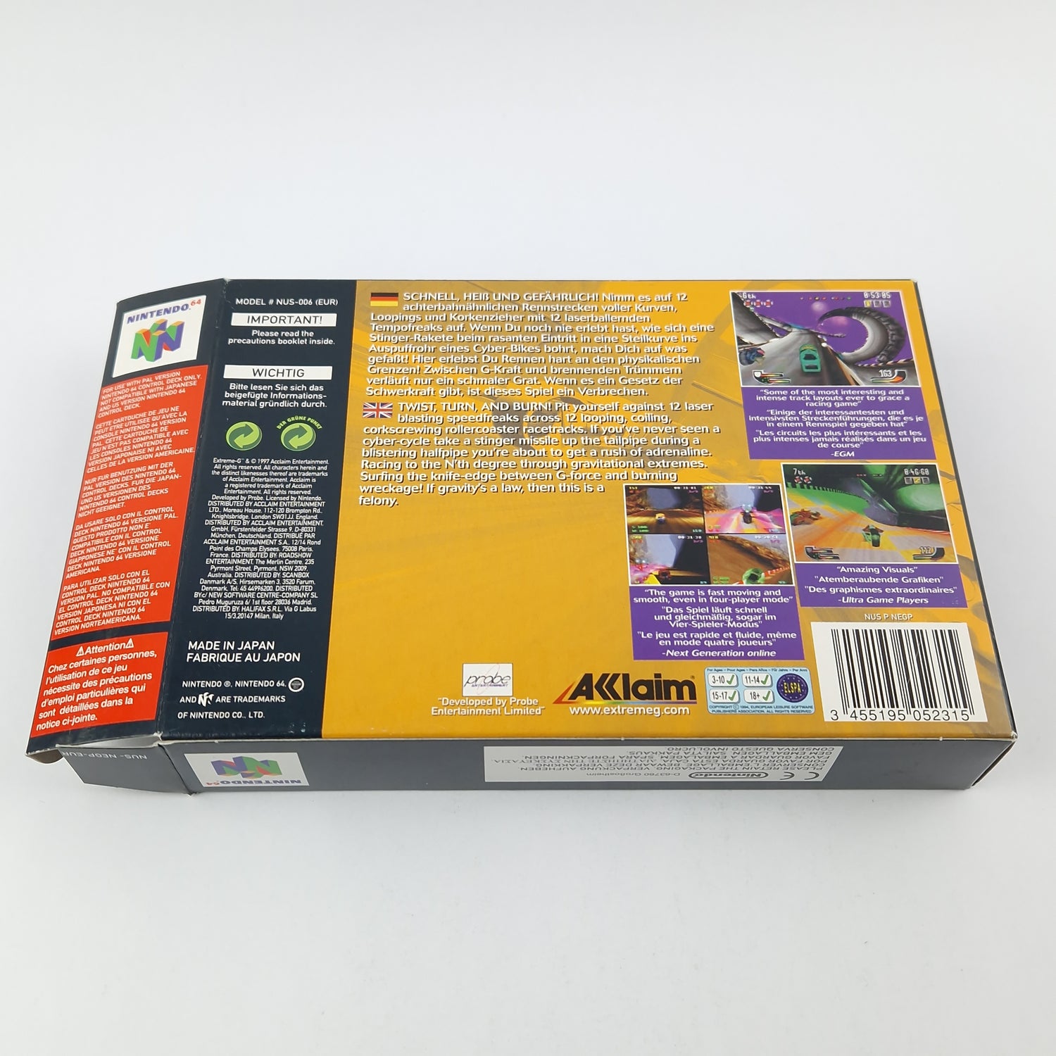 Nintendo 64 Spiel : Extreme-G - Modul Anleitung OVP CIB / N64 PAL