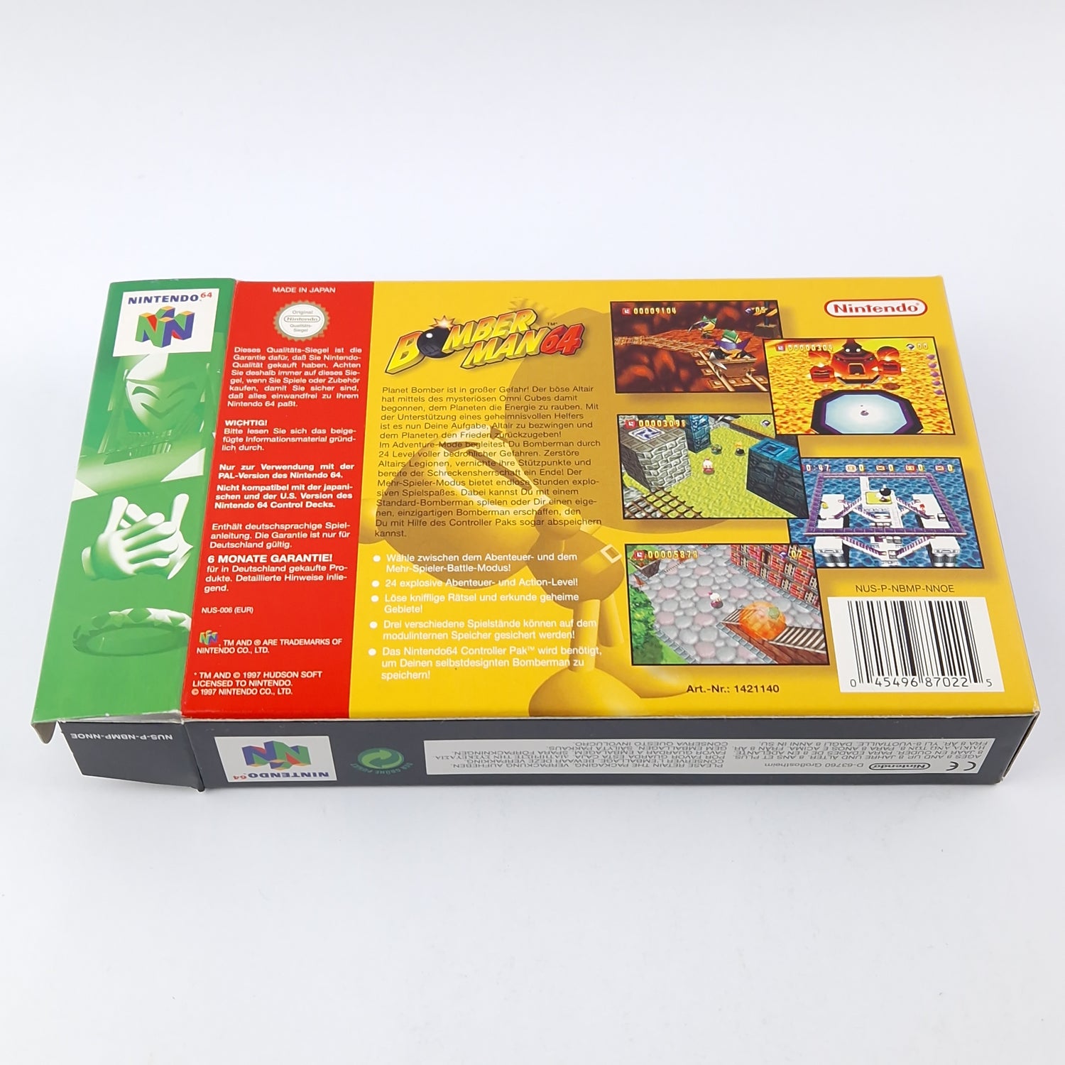 Nintendo 64 Game: Bomber Man 64 - Module Instructions OVP CIB N64 PAL Bomberman