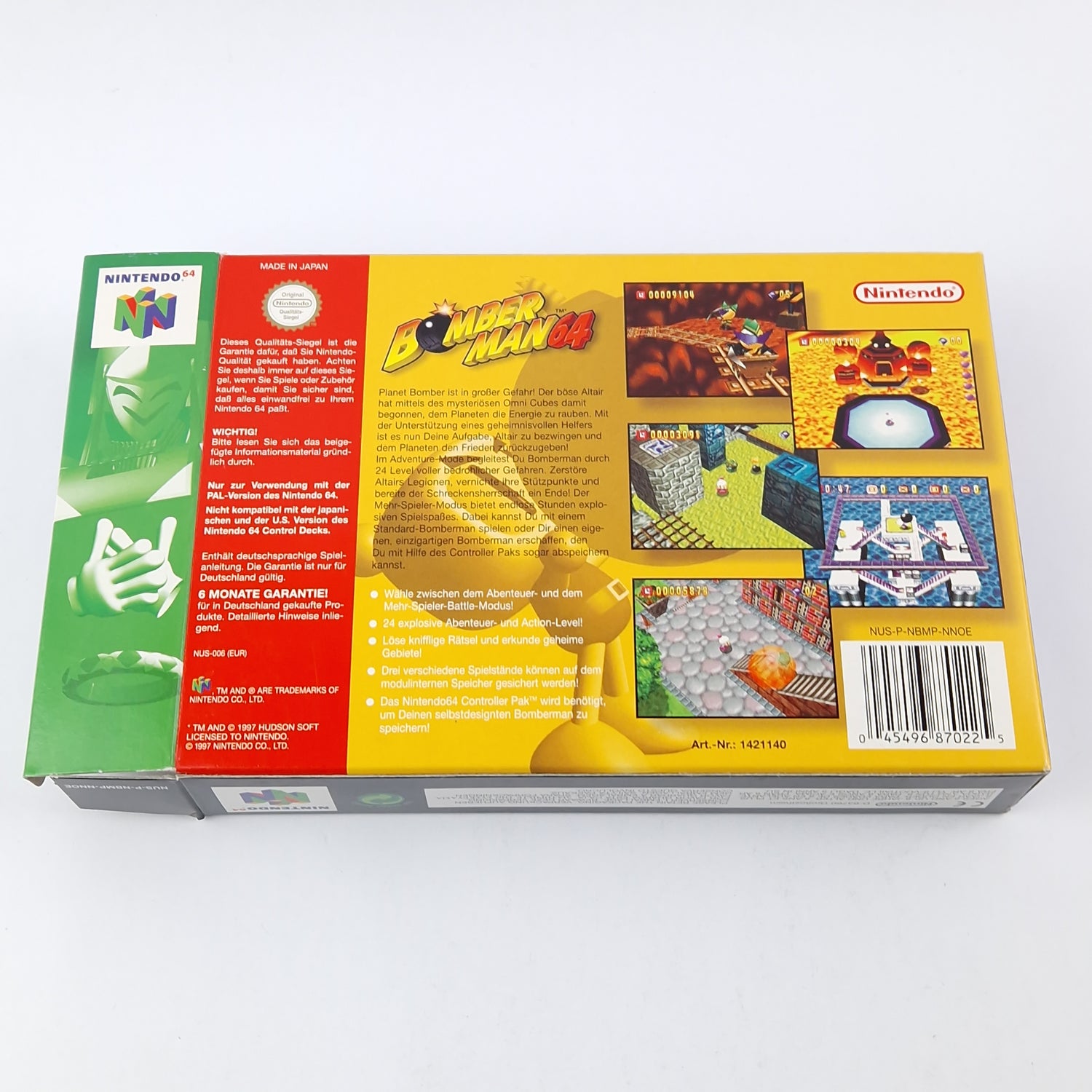 Nintendo 64 Spiel : Bomber Man 64 - Modul Anleitung OVP CIB  N64 PAL Bomberman
