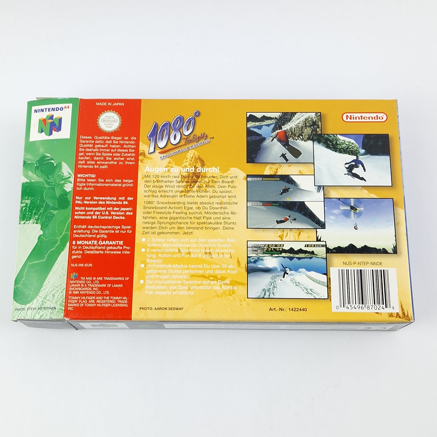 Nintendo 64 Game: 1080° Snowboarding - Module Instructions OVP cib / N64 PAL