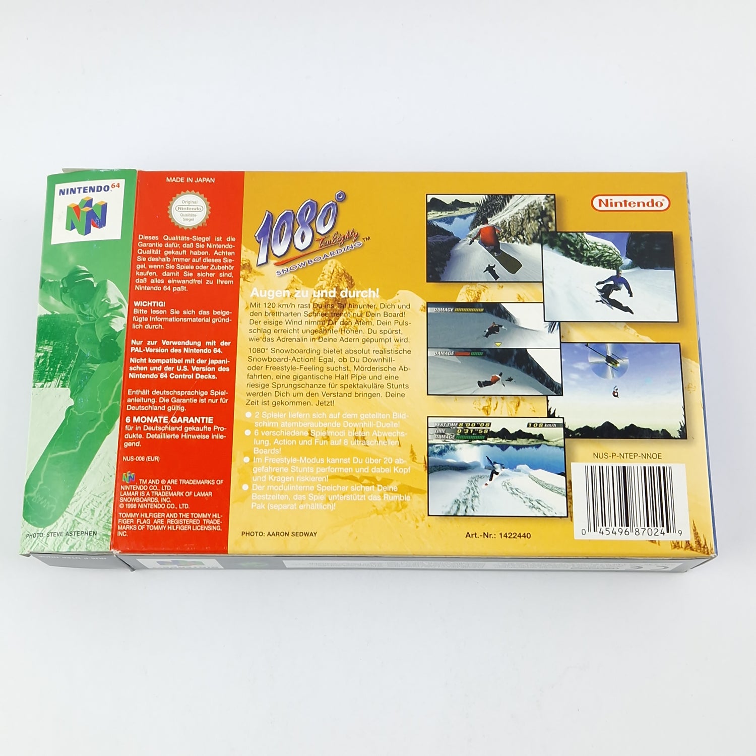 Nintendo 64 Game: 1080° Snowboarding - Module Instructions OVP cib / N64 PAL