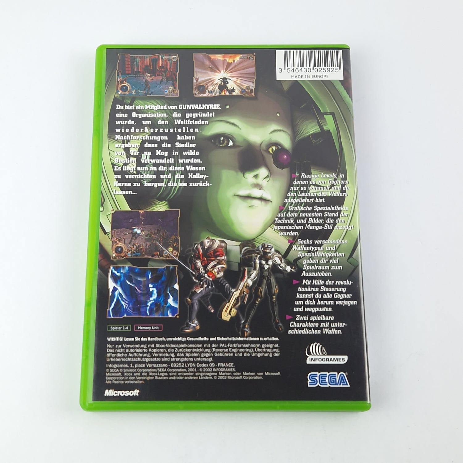 Xbox game: Gun Valkyrie - CD manual OVP / Microsoft Disk Game PAL